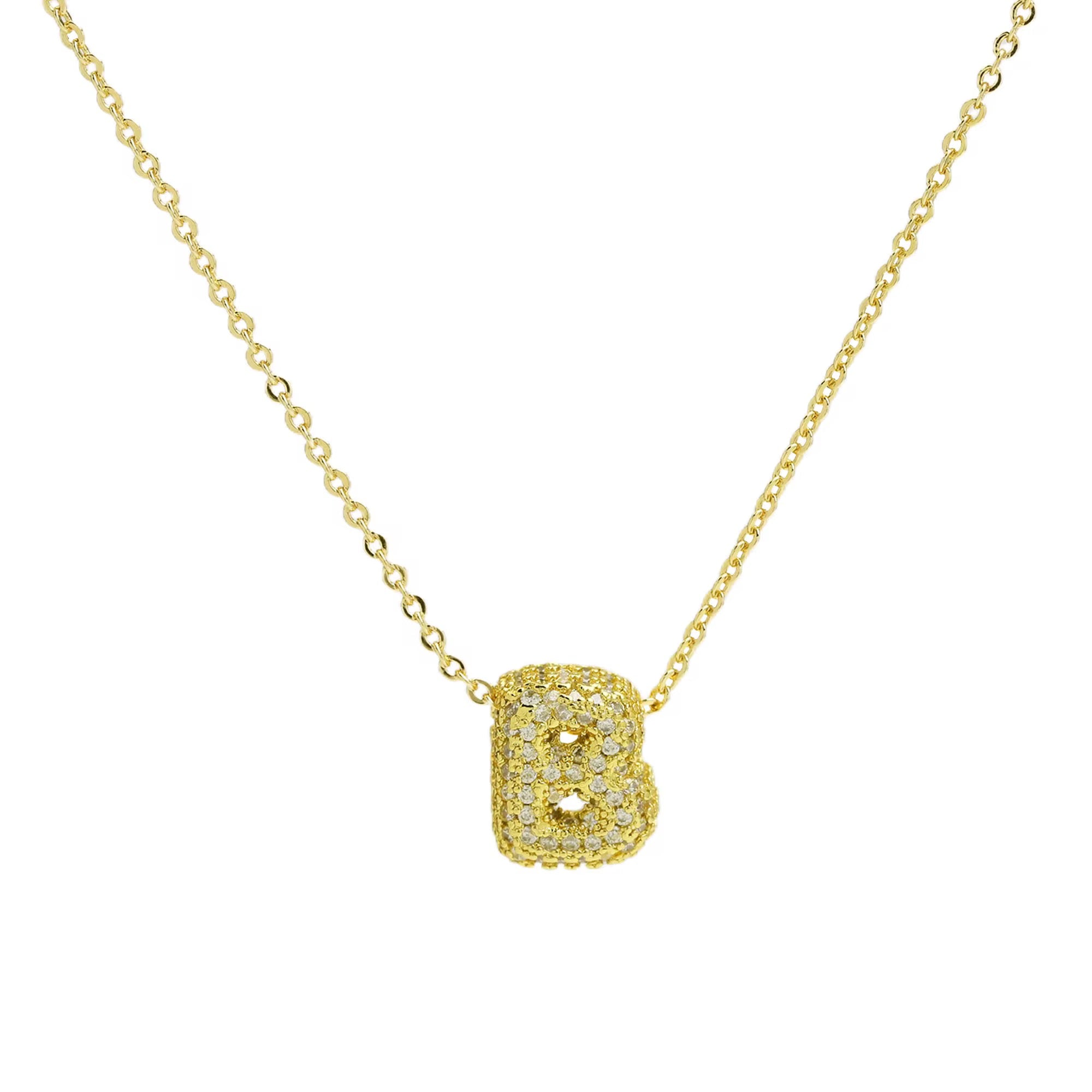 Collana Iniziale In Argento 925 Con Zirconia Cubica, Regolabile 40-45 Cm, Panno Incluso, Regalo Per Lei
