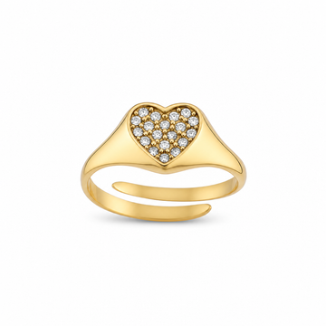Anello Mignolo Cuore Strass