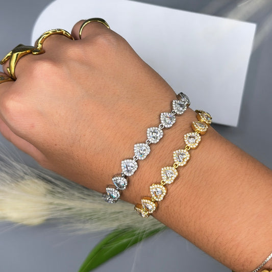 Pulsera Corazones Diamantes