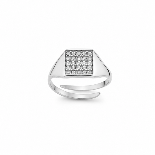 Anello Mignolo Square Strass