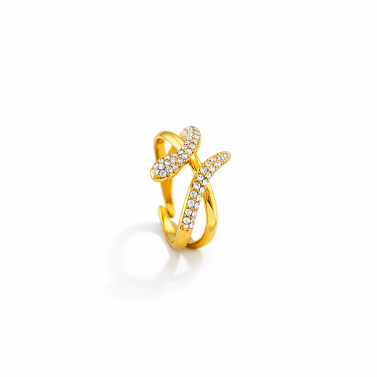 Anello Snake Strass