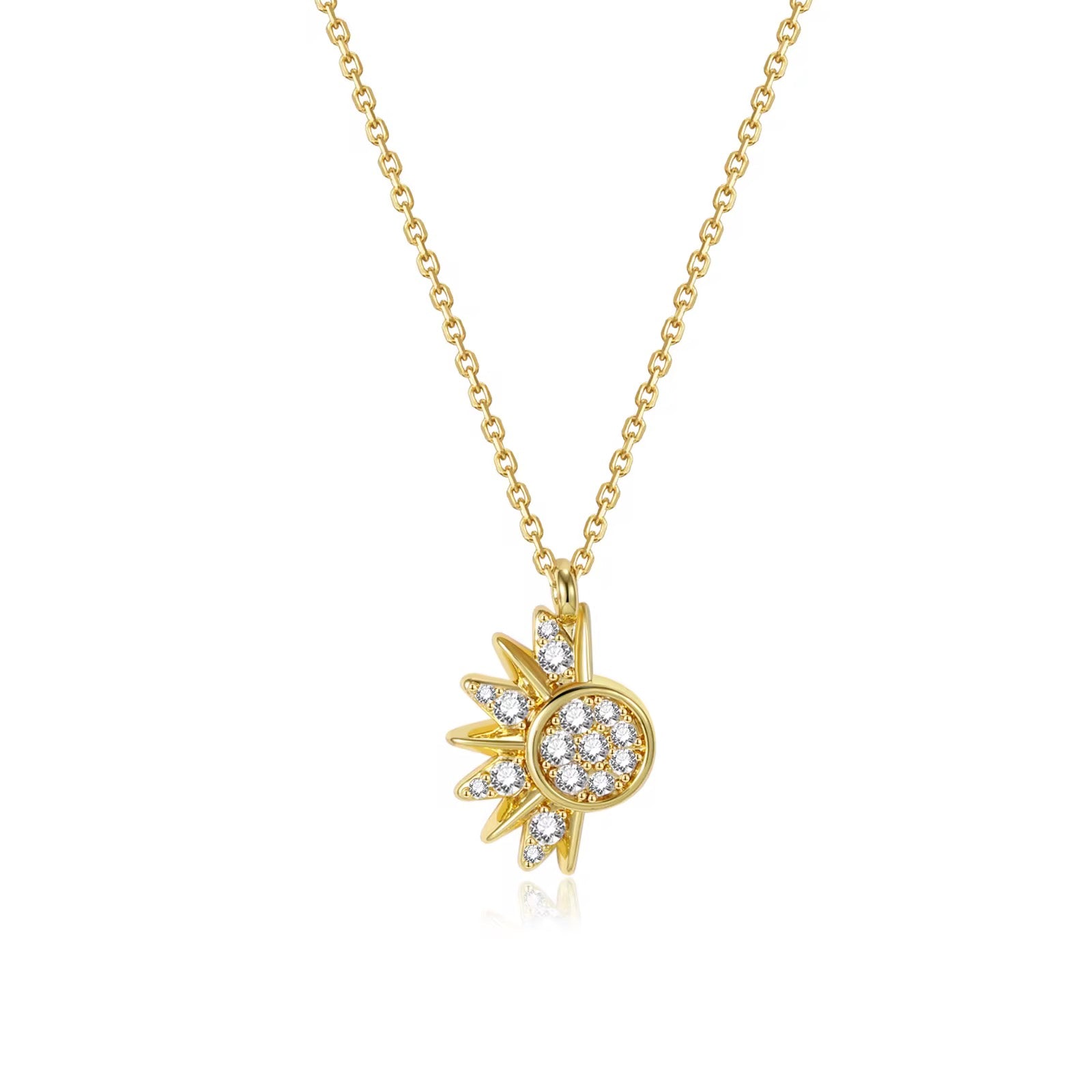 Set Di 3 Collane Gotiche Luna, Sole E Cristallo - Gioiello Stratificato In Zinco - Regalo Originale