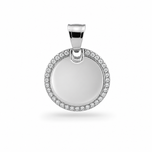 Ciondolo Round Strass Personalizzabile