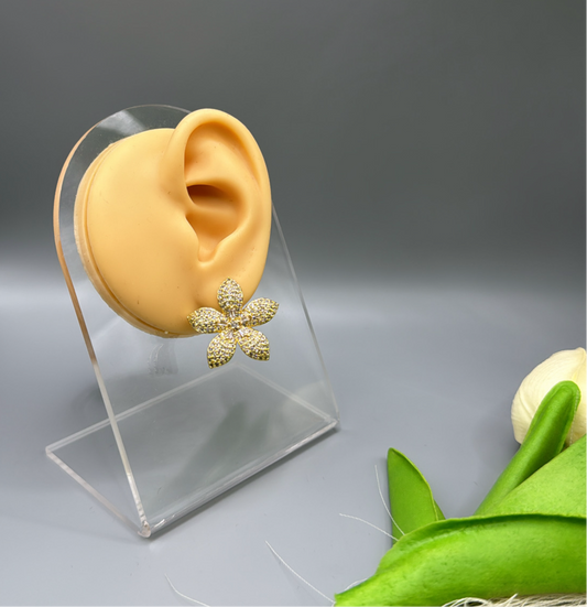 Pendientes de flores con diamantes de imitación