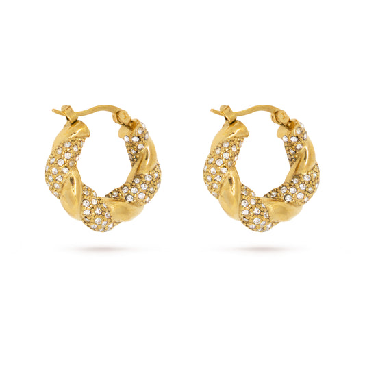 Orecchini Intrecciati Strass