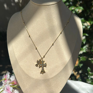 Two Crosses Necklace