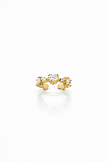 Ear Cuff Diamond Hearts