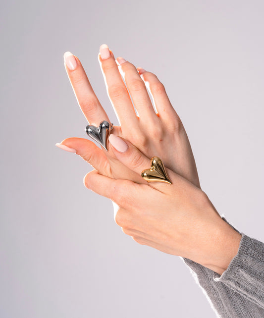 Anello Big Heart Bombato