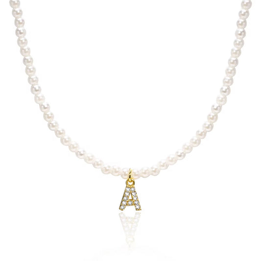 Collana Mini Lettera Pearl