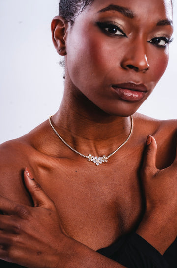 Collana Flowers Strass