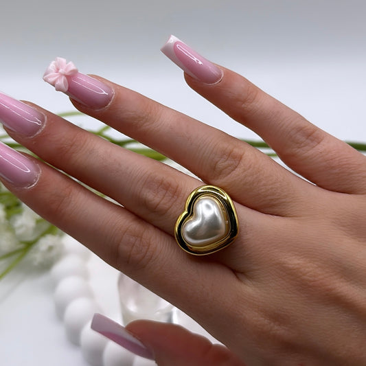 Heart Pearl Ring