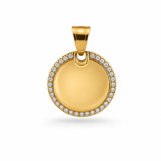 Ciondolo Round Strass Personalizzabile