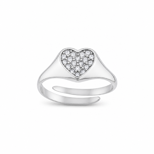 Anello Mignolo Cuore Strass