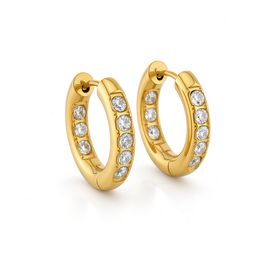 Orecchini Circle Strass