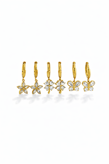 Set Orecchini Fiori Luccicanti