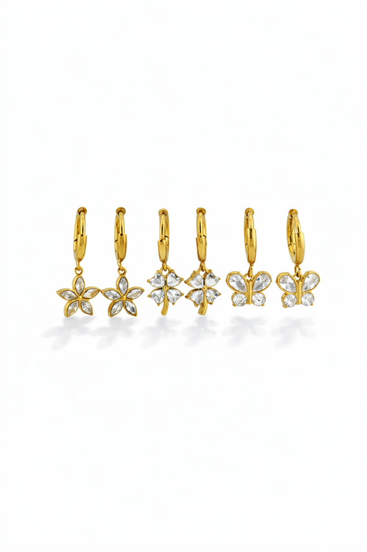 Set Orecchini Fiori Luccicanti